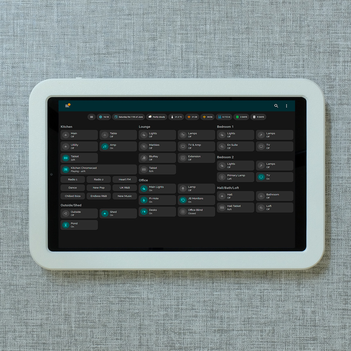 Galaxy Tab A 2019 Wall Mount White - Thin Frame