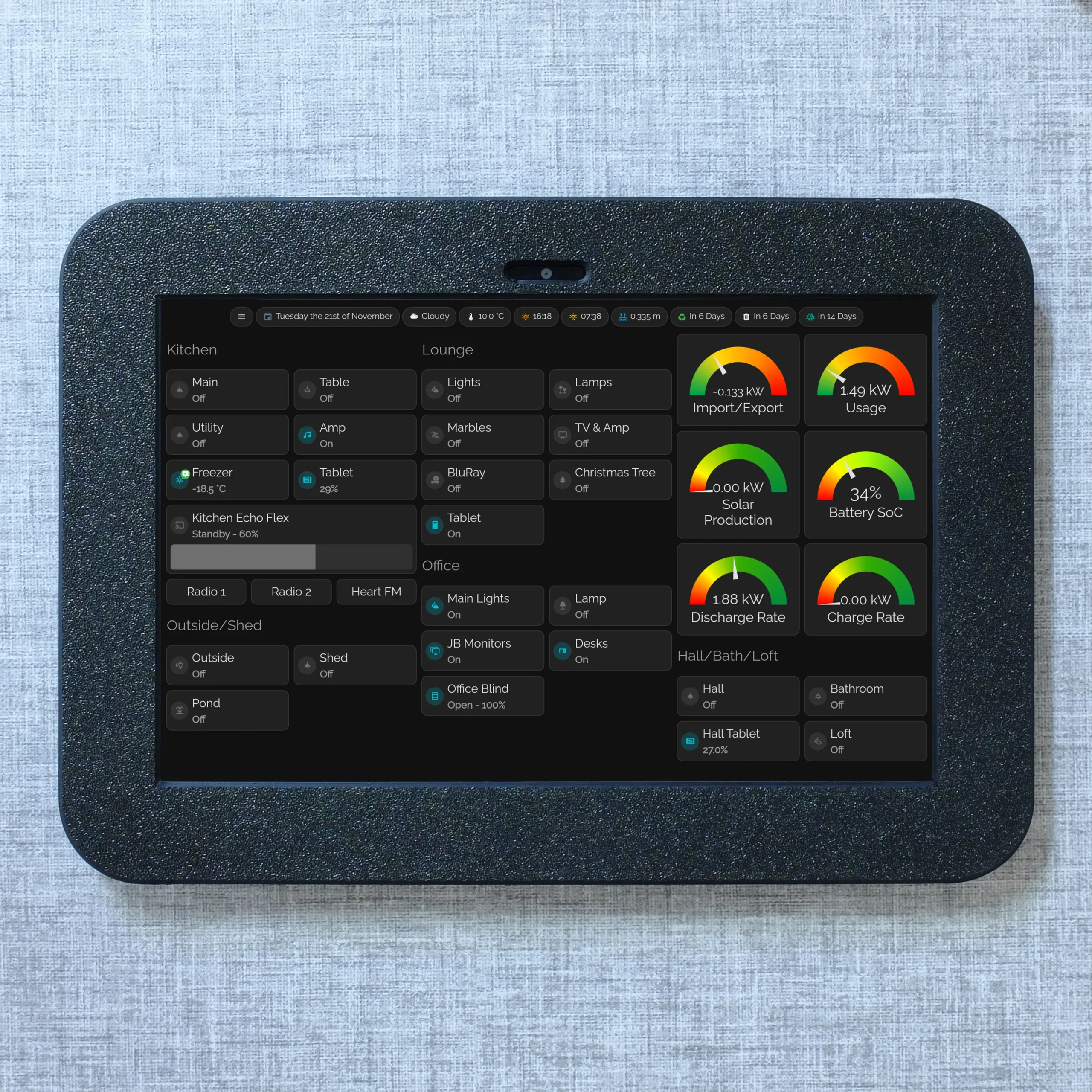 Amazon Fire HD10 2013 Gen13 Tablet Wall Mount - Black