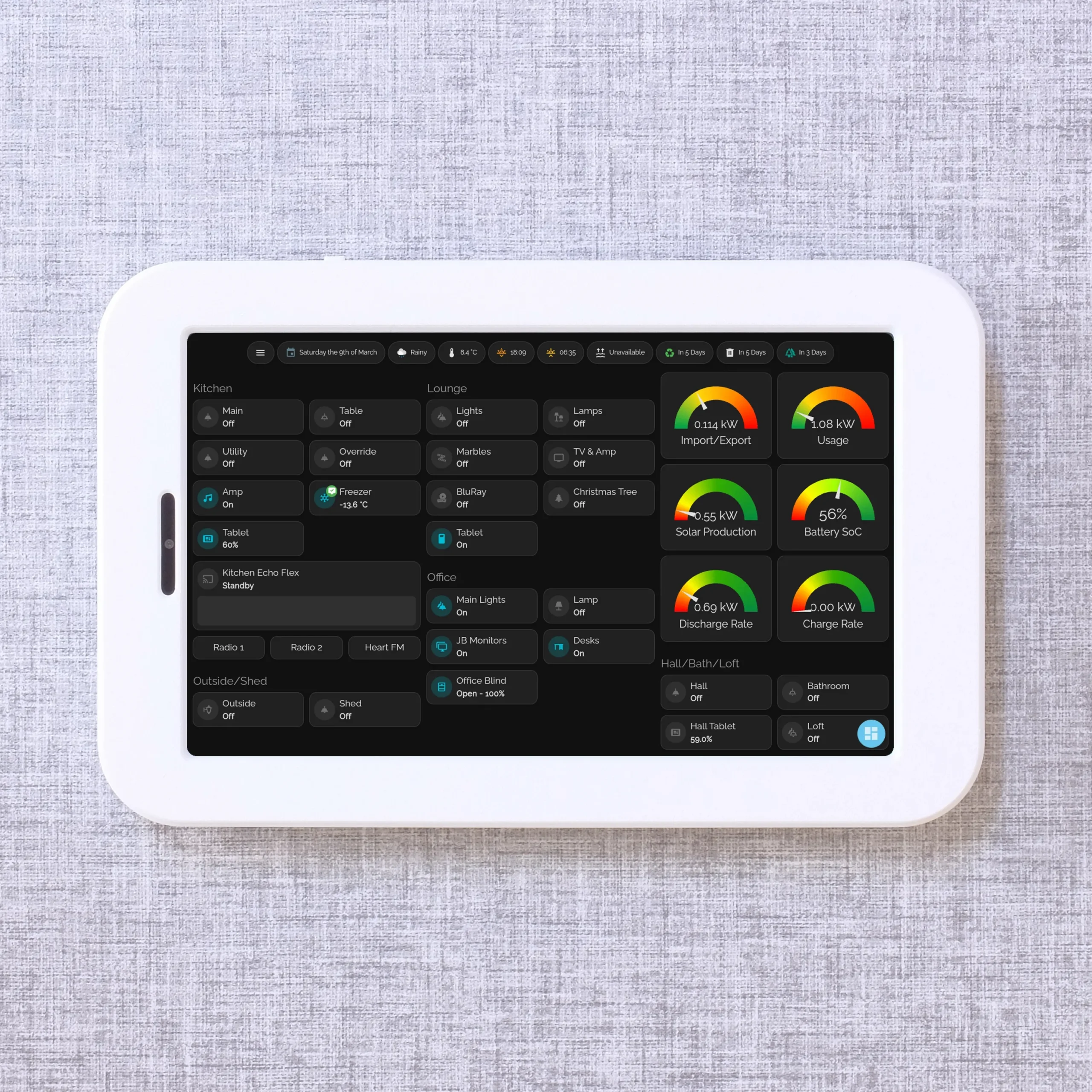 Samsung Galaxy Tab A9 8.7 inch tablet wall mount - white.