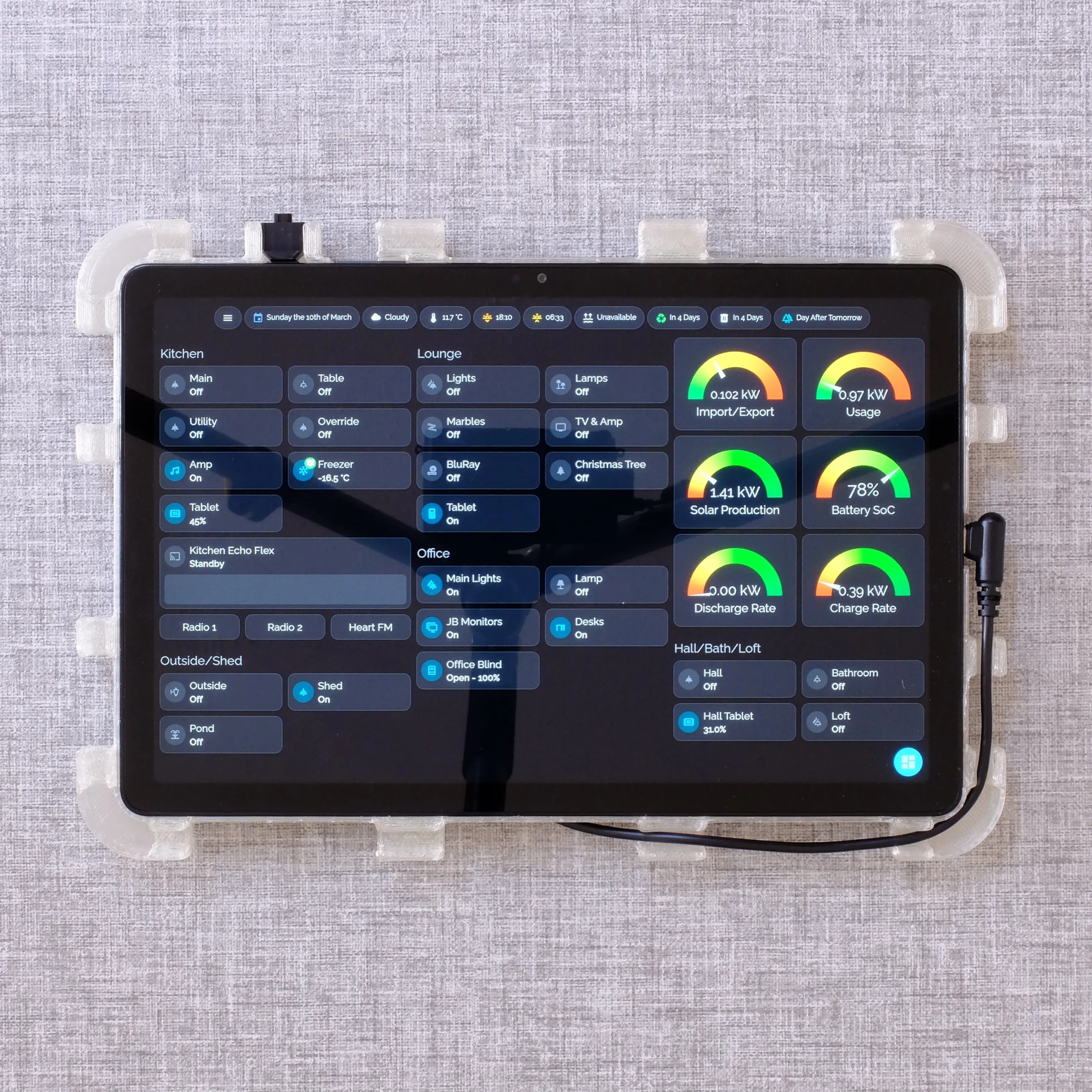 Samsung Galaxy Tab A9 Plus 11 Inch Tablet Wall Mount - Rear Frame with tablet