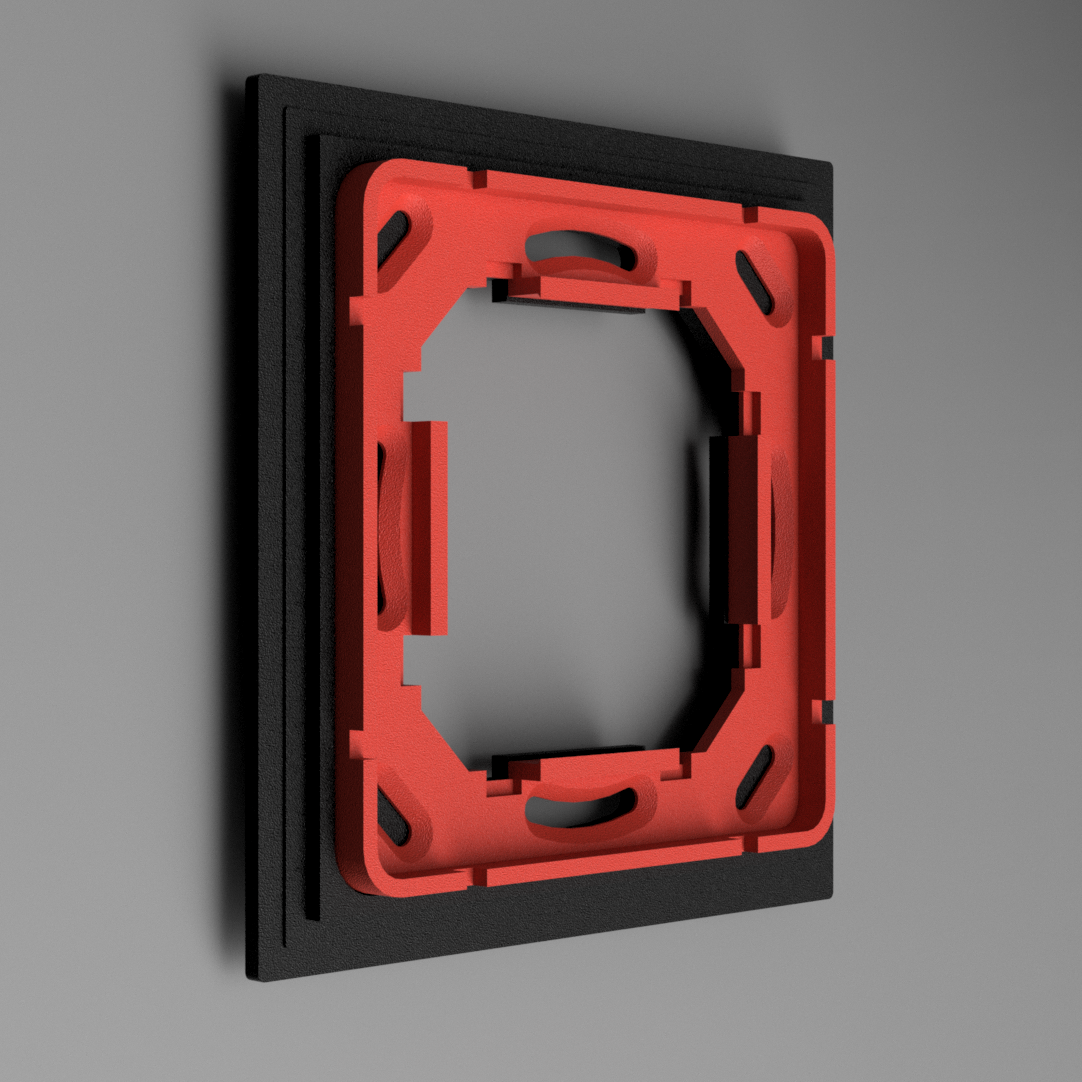 Loxone Touch UK Plasterboard Back box Adaptor Plate - Black