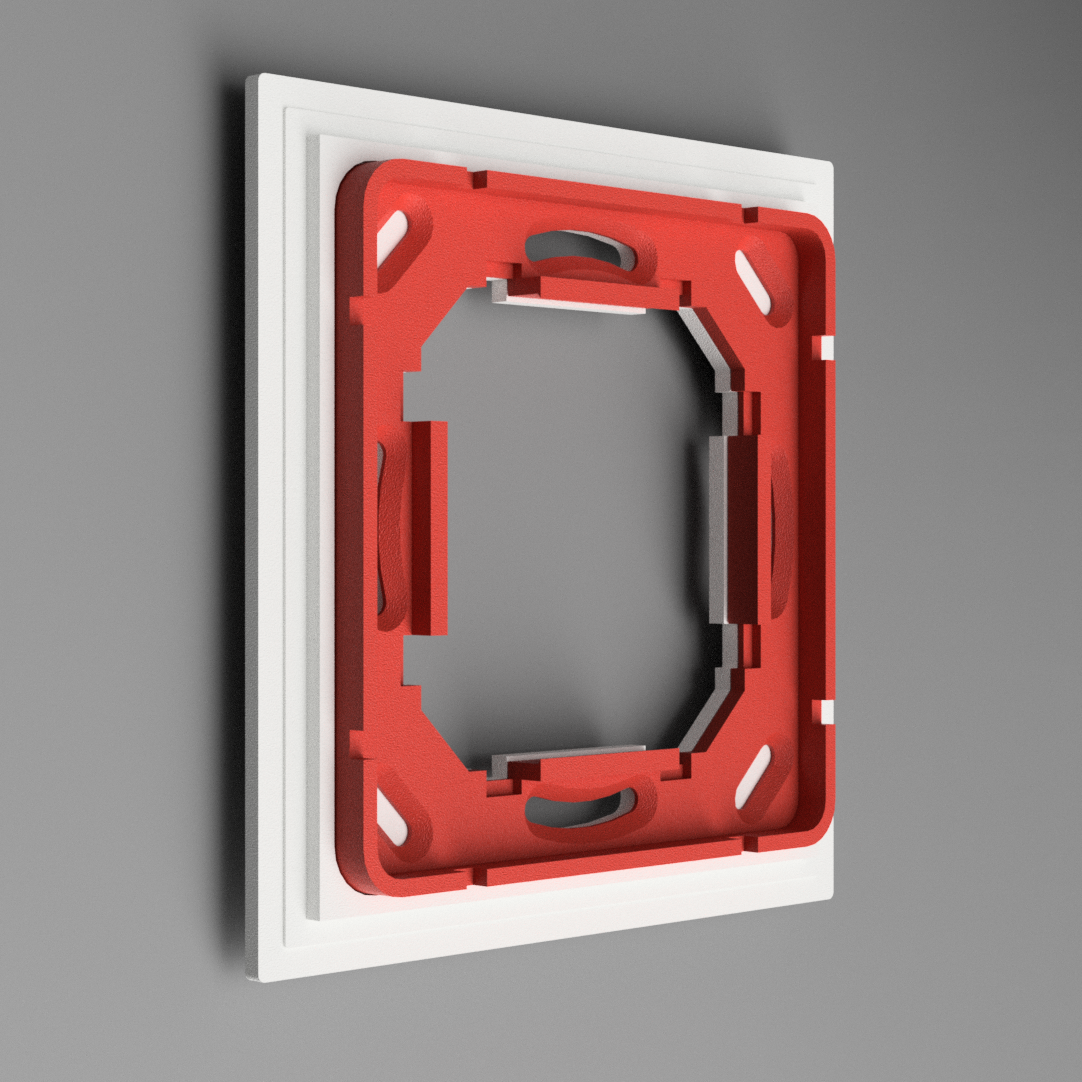 Loxone Touch UK Plasterboard Back box Adaptor Plate - White