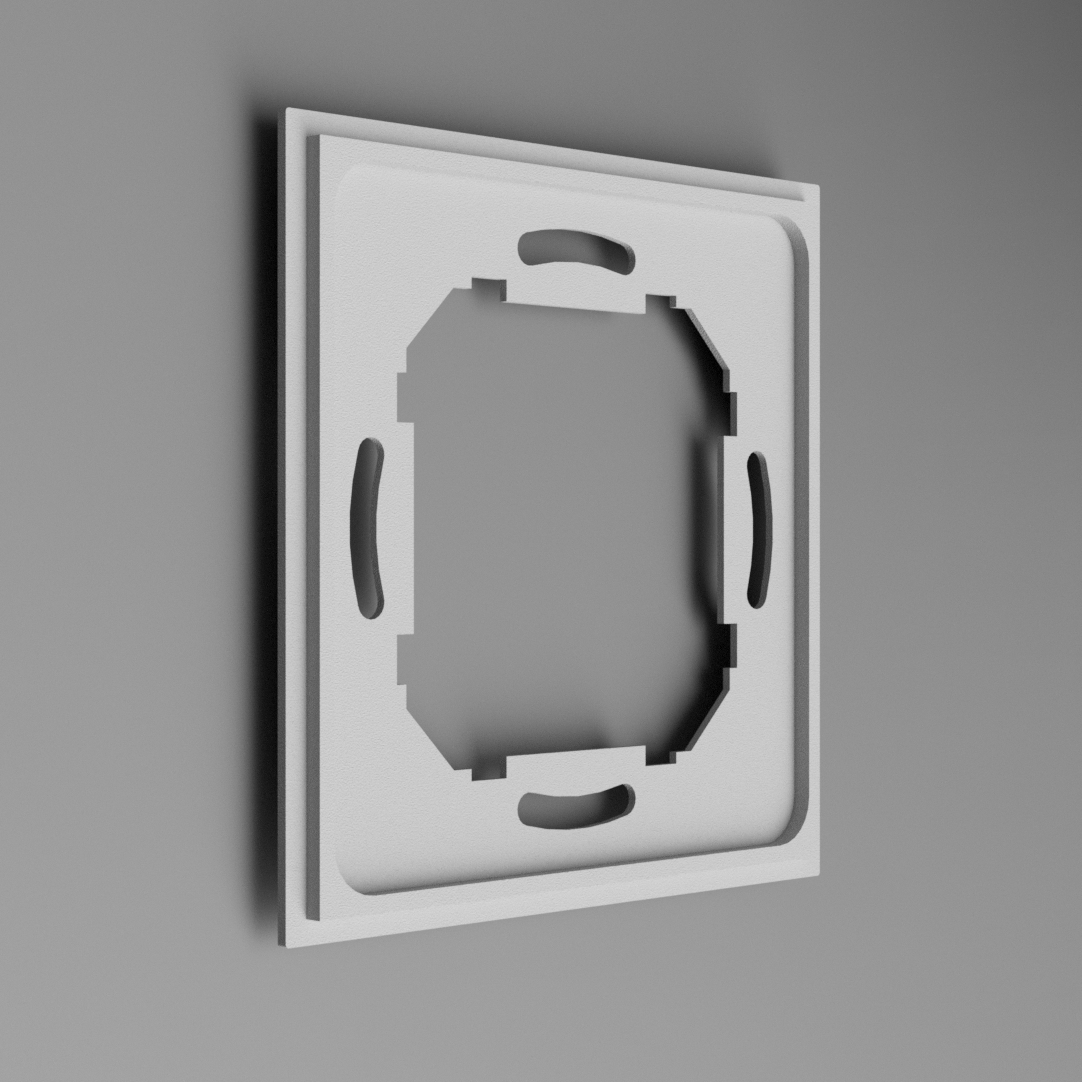 Loxone Touch UK Standard Metal Backbox Adaptor Plate - White