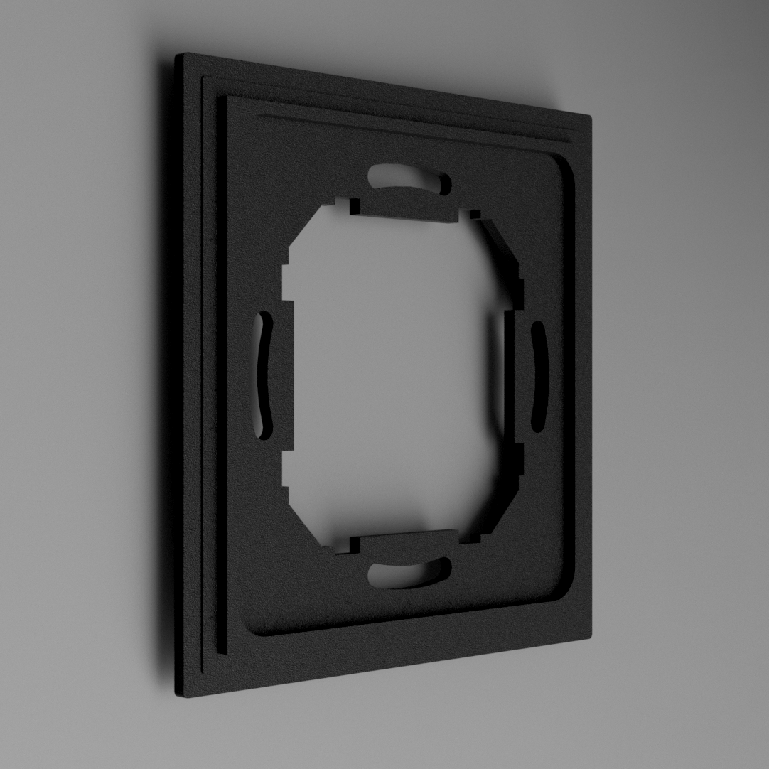 Loxone Touch UK Plasterboard Backbox Adaptor Plate - Black