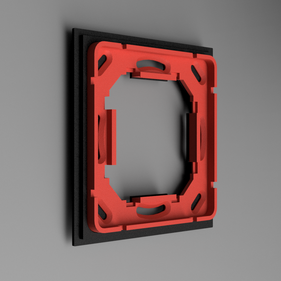 Loxone Touch UK Standard Metal Backbox Adaptor Plate - Black
