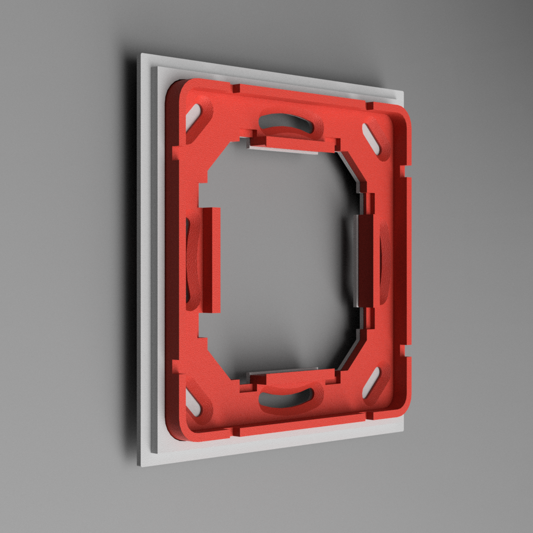 Loxone Touch UK Standard Metal Backbox Adaptor Plate - White