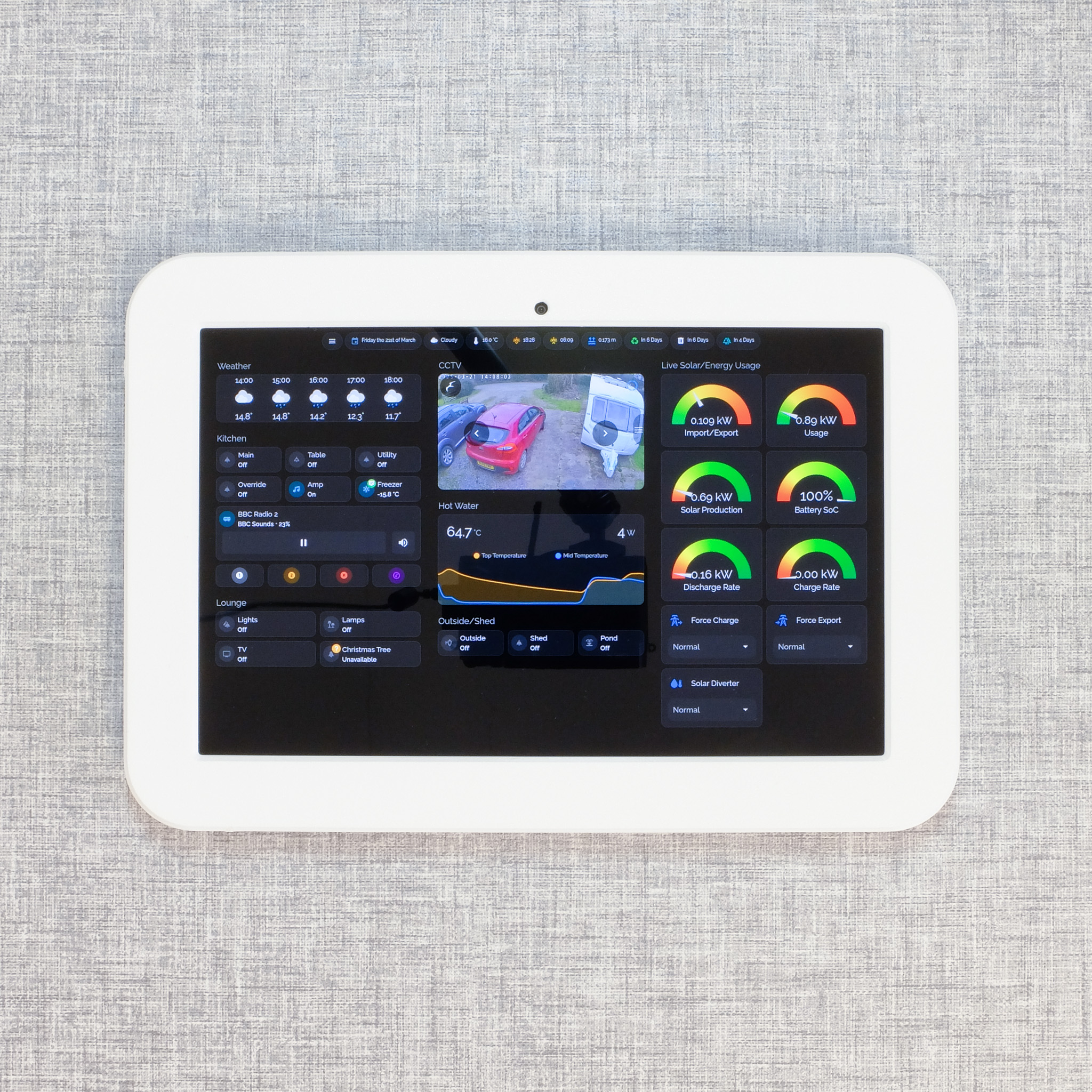 Lenovo Tab 10.1 White Wall Mount