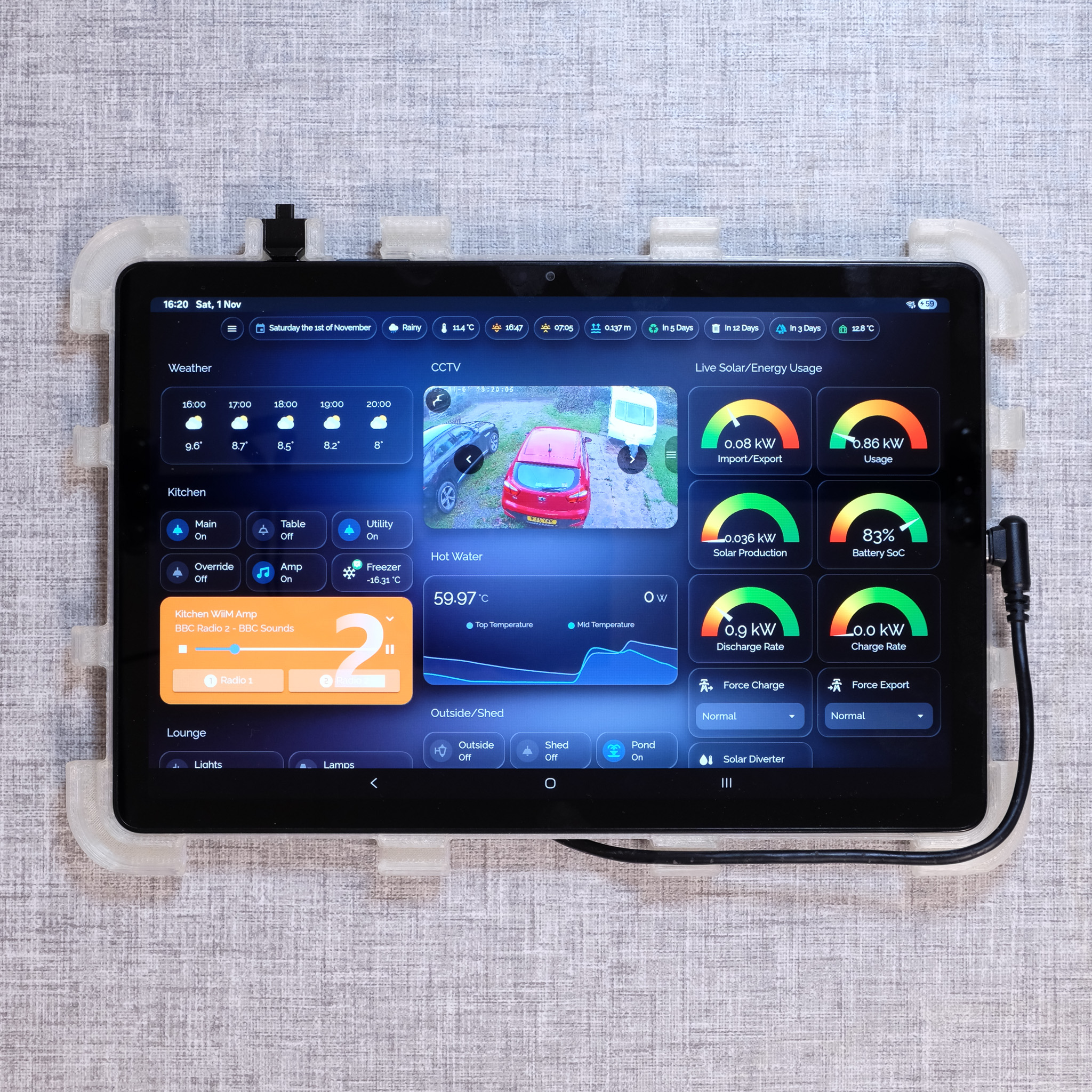 Samsung Galaxy Tab A9 Plus Picture Frame Wall Mount Rear Frame with tablet