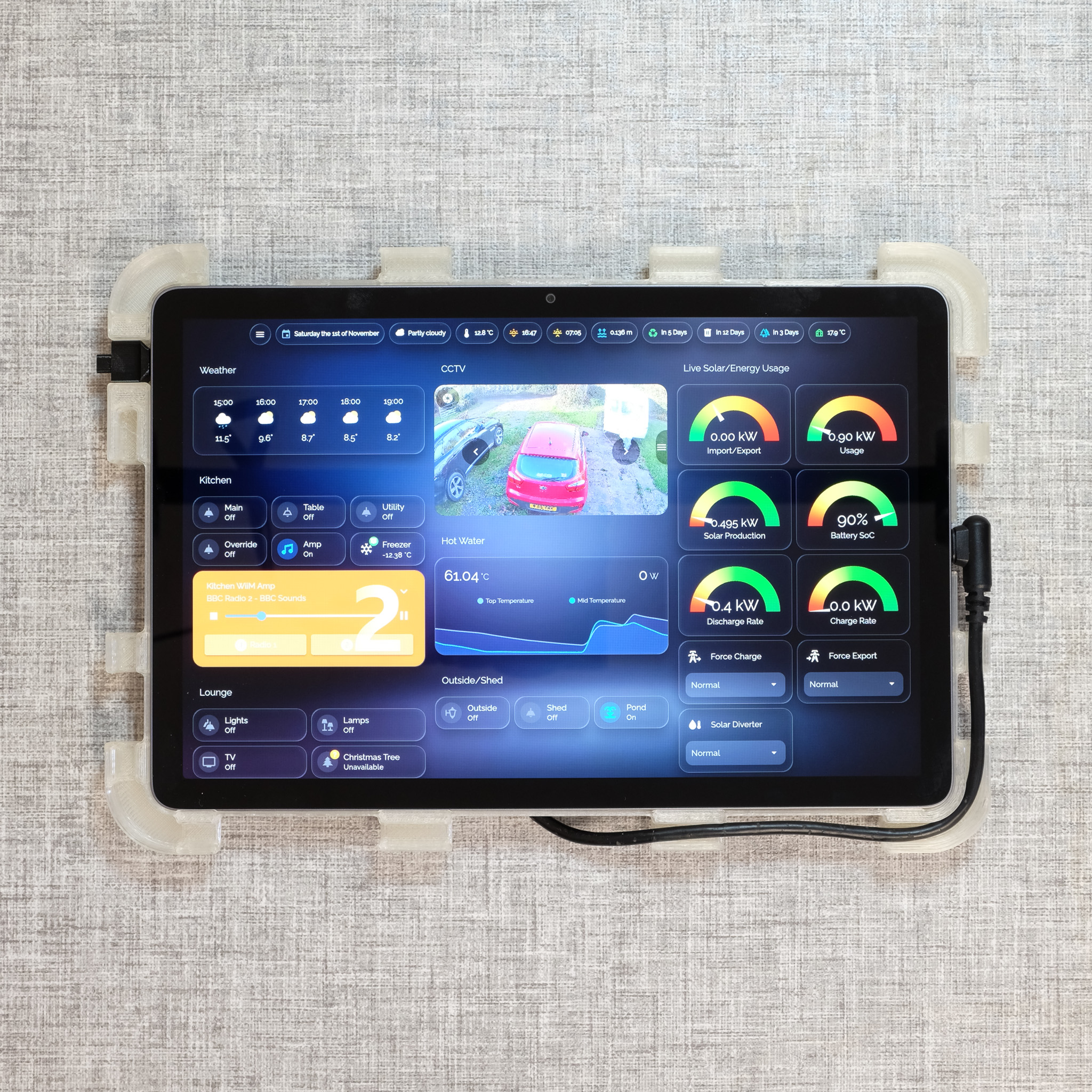 Lenovo Tab 10 Picture Frame Wall Mount - Rear Frame with Tablet