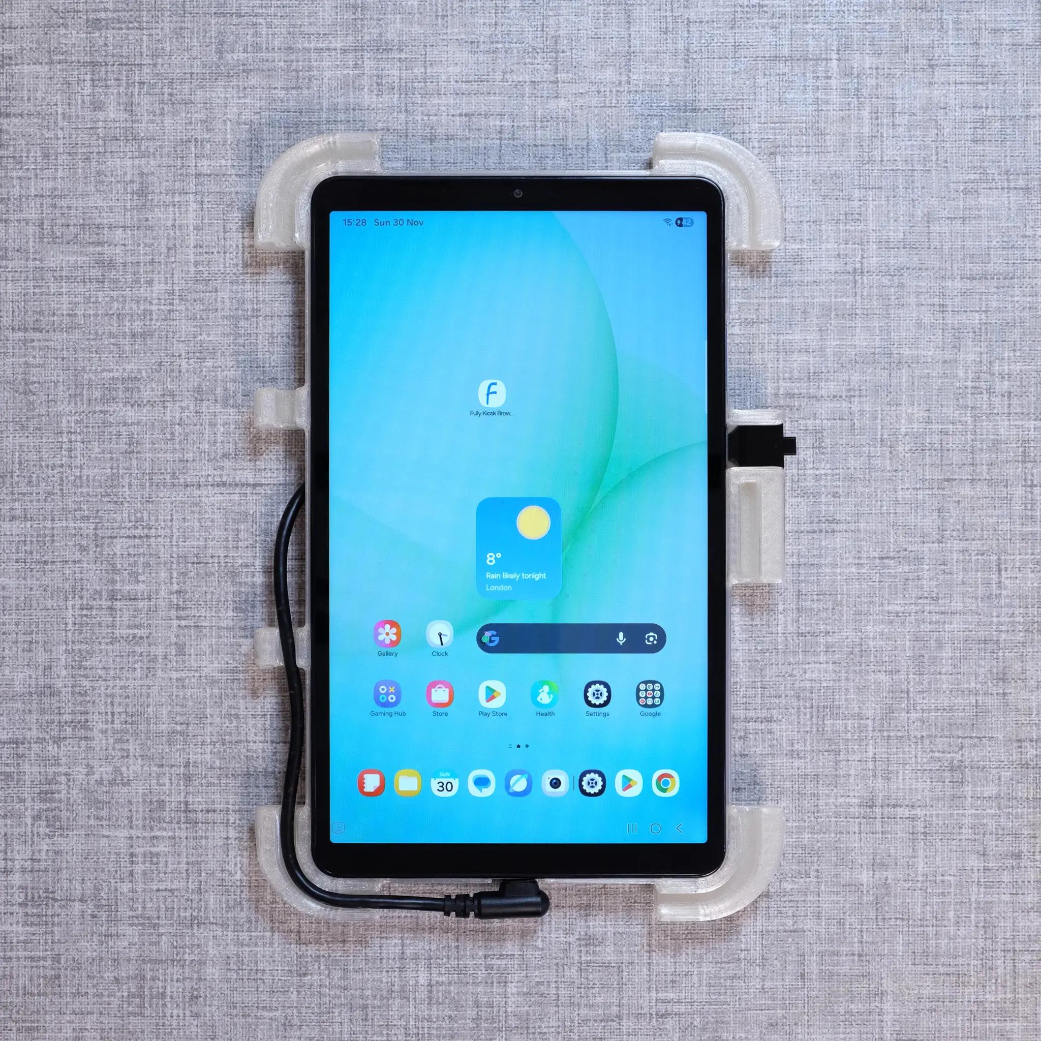 Samsung Galaxy Tab A11 Picture Frame Wall Mount - Rear Frame with Tablet