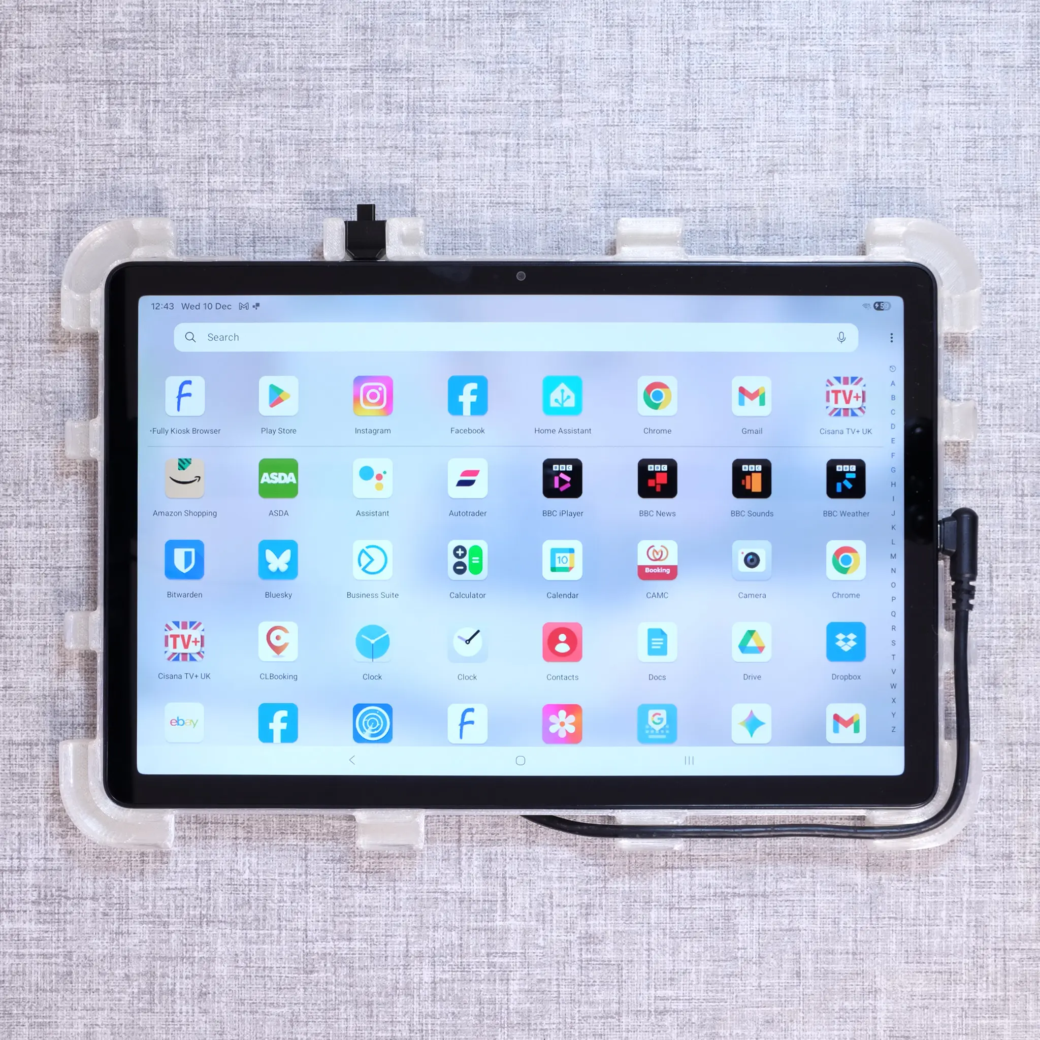 Samsung Galaxy Tab A11+ Picture Frame Wall Mount - Rear Frame with Tablet