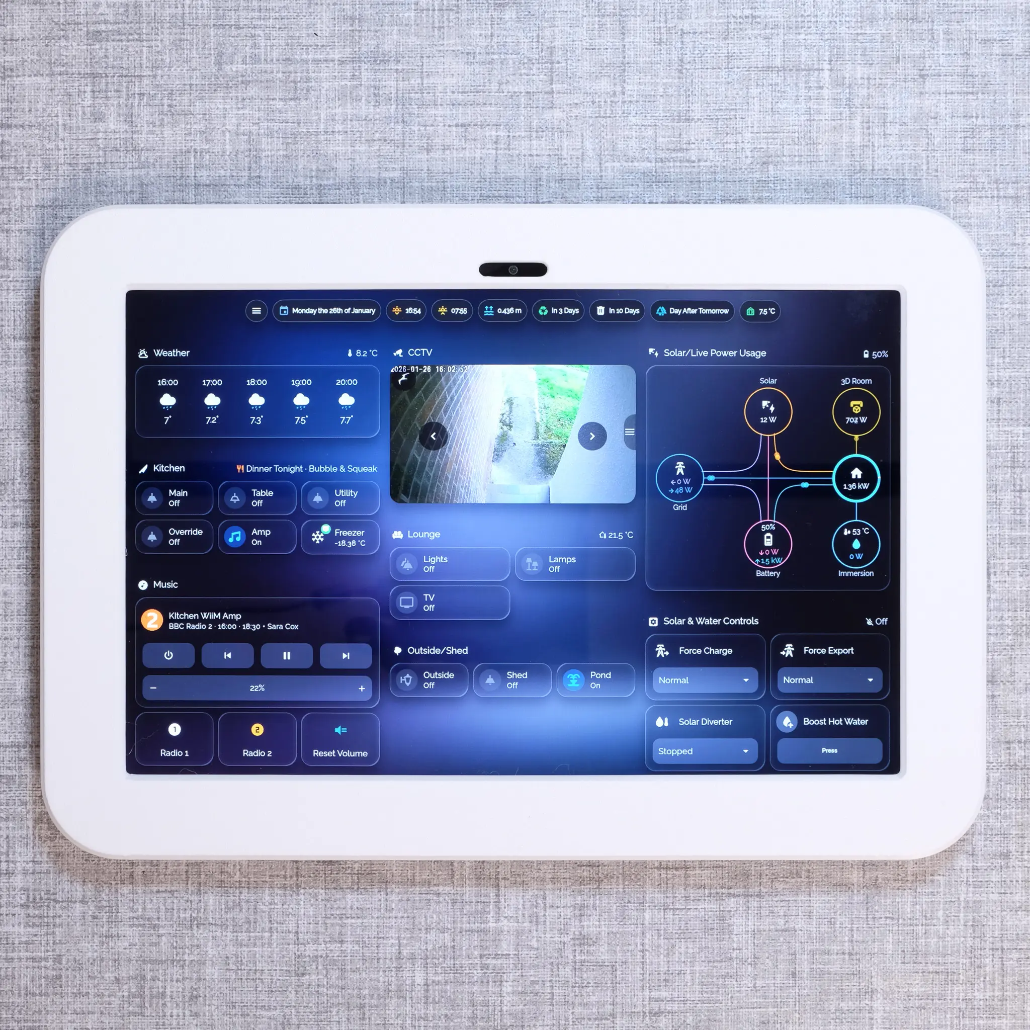 Honor Pad X8a 11 inch tablet wall mount - White