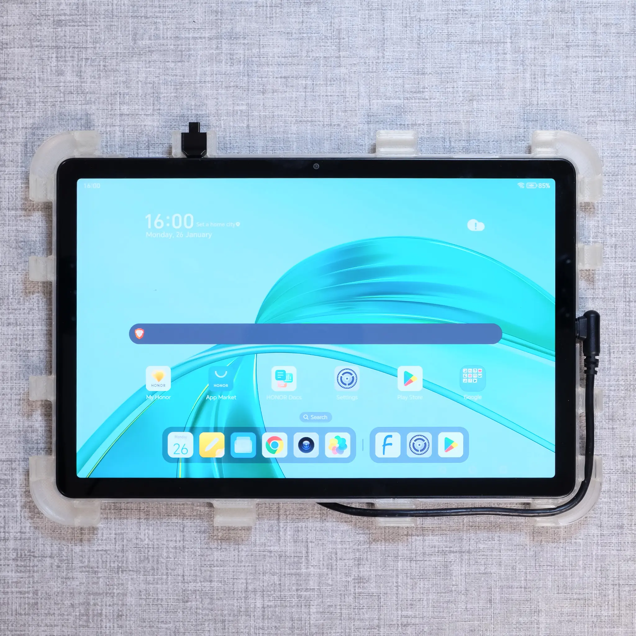 Honor Pad X8a 11 inch tablet wall mount - rear frame with tablet
