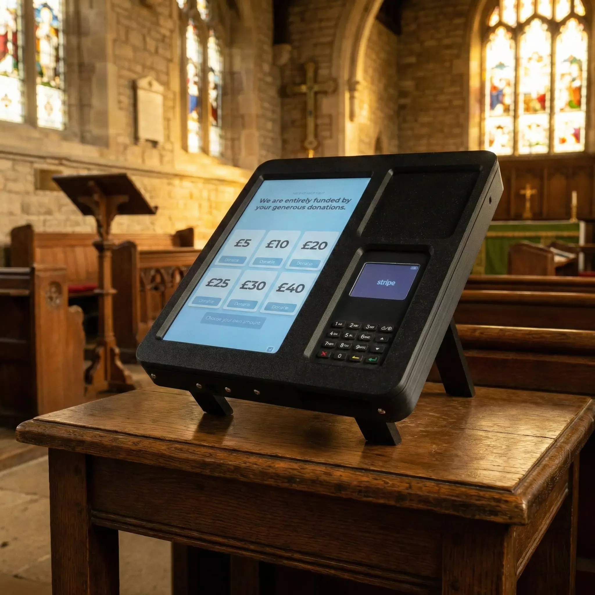 LT1 Give A Little DIY Donation Enclosure - Stripe Cable Management - Black - Church Environment - AI
